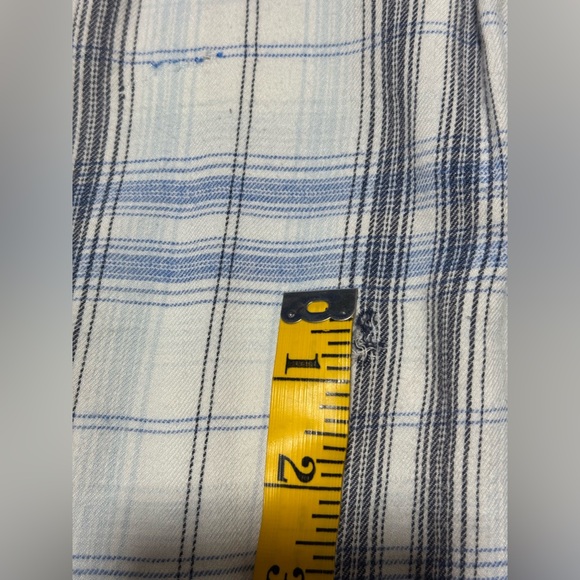 Aerie Blouse Women’s oversized SP Blue Plaid Hooded Button Front Long Sleeves - Picture 10 of 12